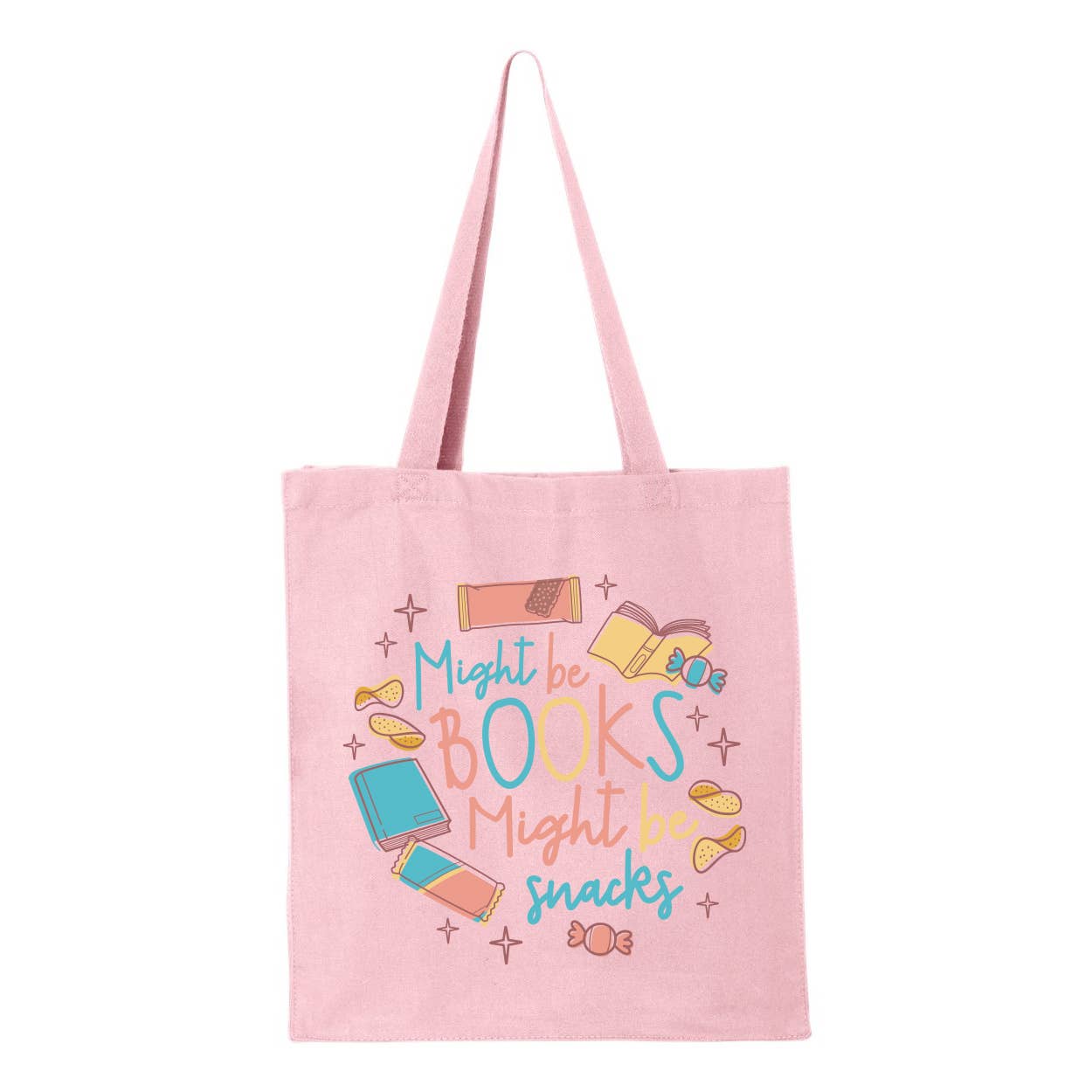 Might Be Books. Might Be Snacks Tote Bag: Natural