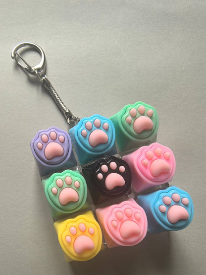 9-Grid Cat Paw Keyboard Fidget toy Stress-Relief Keychain: 2