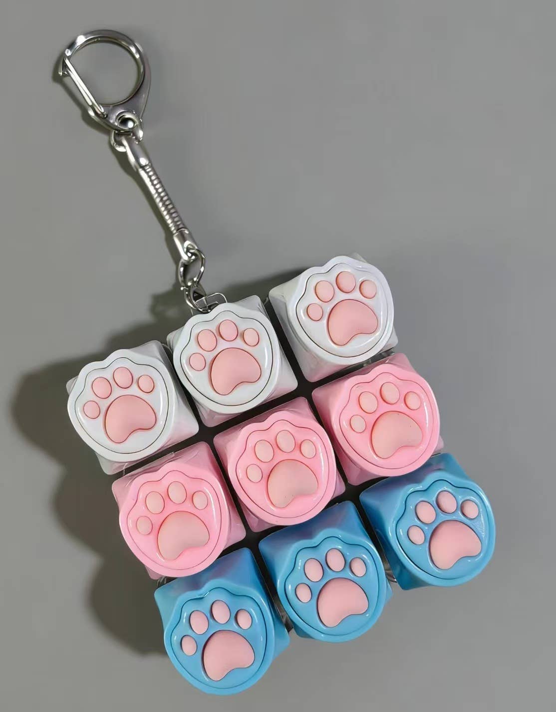 9-Grid Cat Paw Keyboard Fidget toy Stress-Relief Keychain: 2
