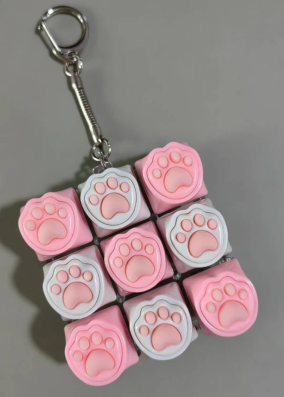 9-Grid Cat Paw Keyboard Fidget toy Stress-Relief Keychain: 2