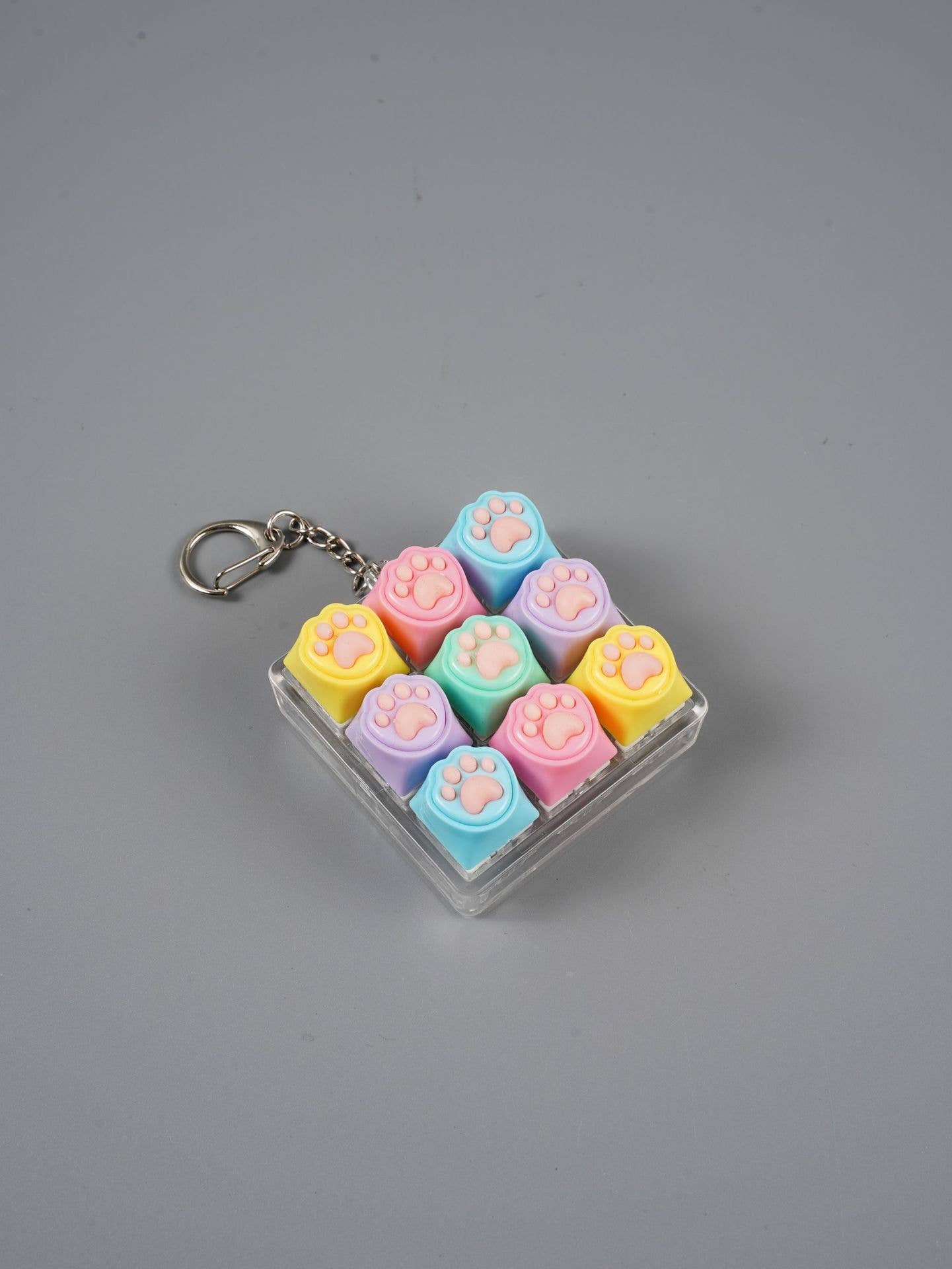 9-Grid Cat Paw Keyboard Fidget toy Stress-Relief Keychain: 2