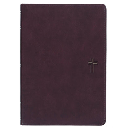 Devotional Bible NLT for Men Faux Leather Walnut Brown Cross