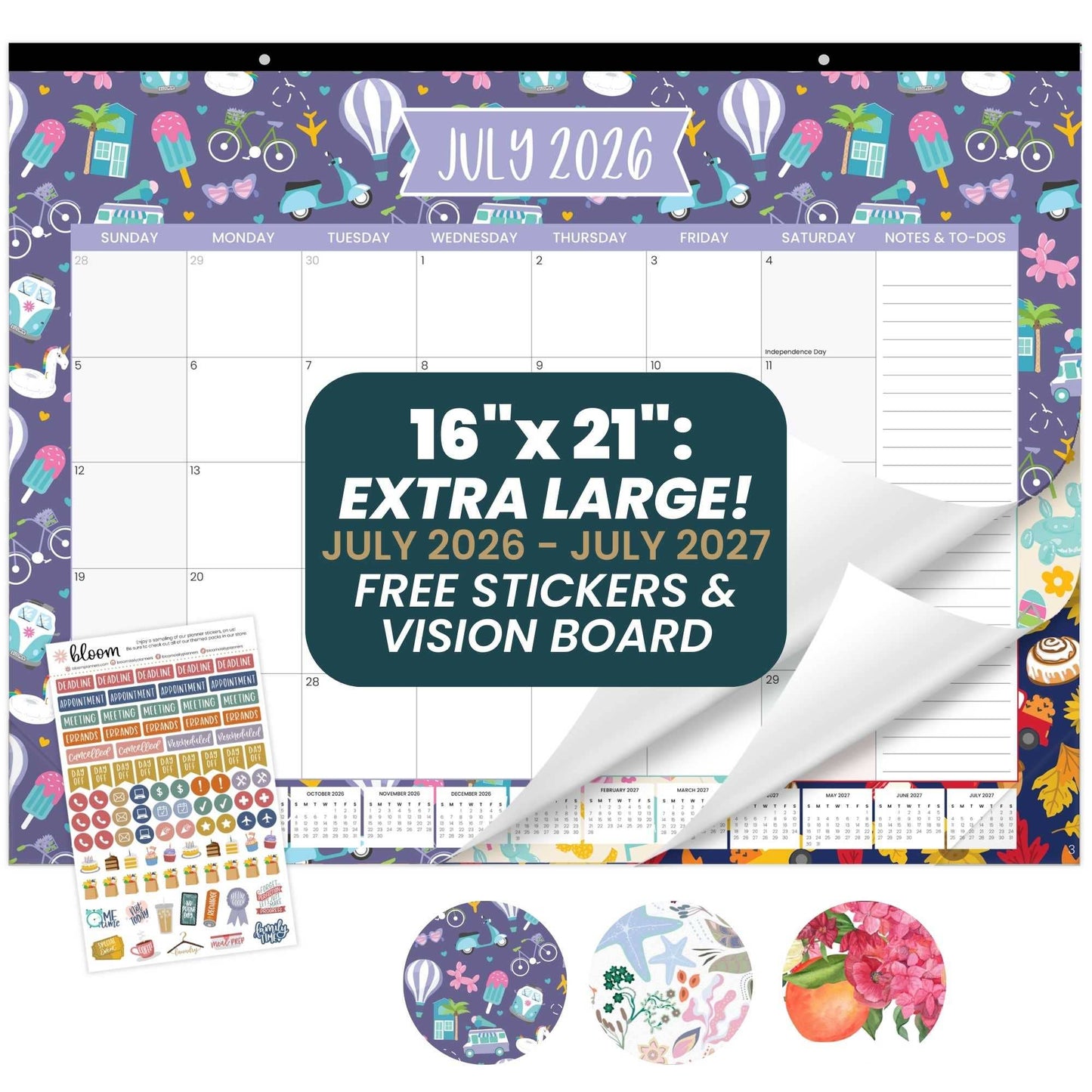2026-27 Academic Desk & Wall Calendar - 21" x 16": Seasonal