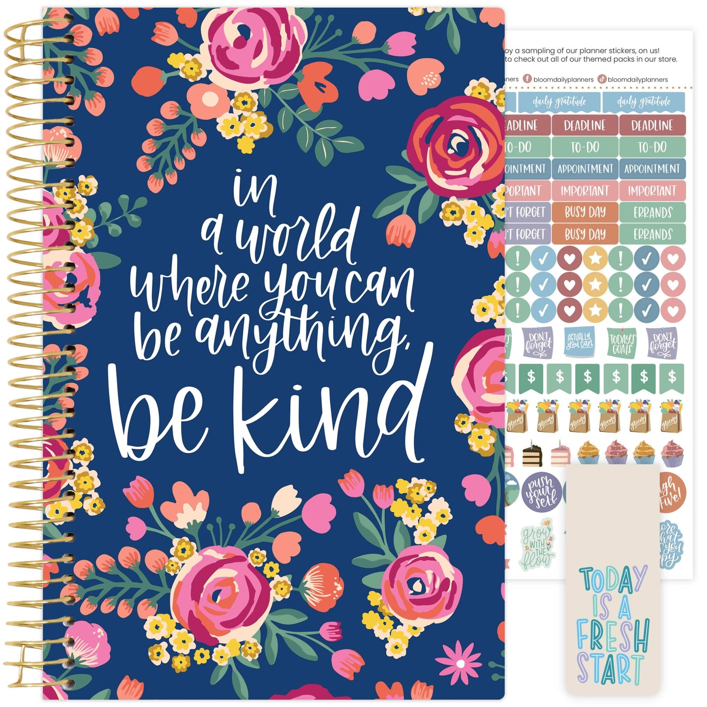 Undated Planner - 5" x 8" size: Be Kind