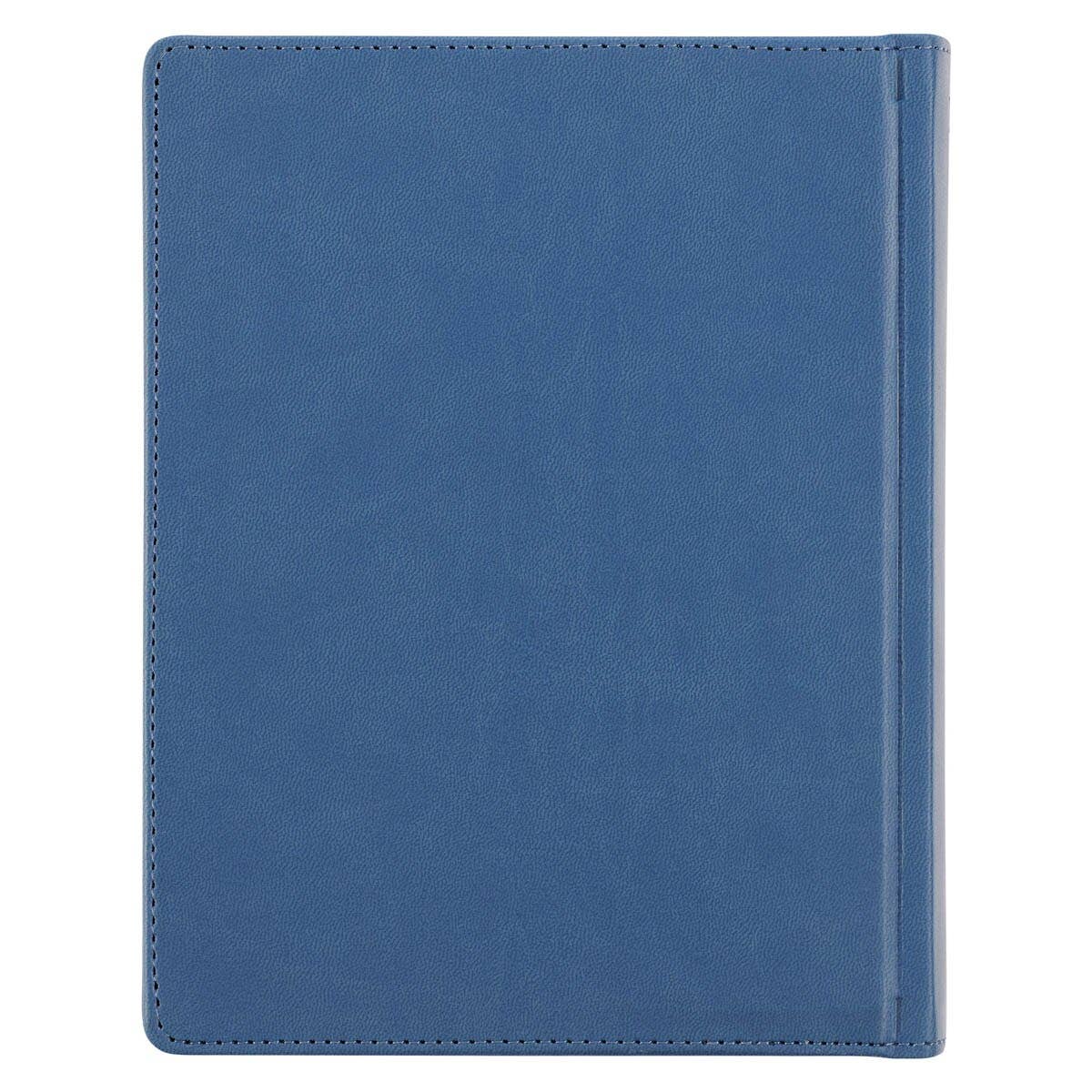 KJV Note-taking Bible Faux Leather HC, Blue Floral Printed