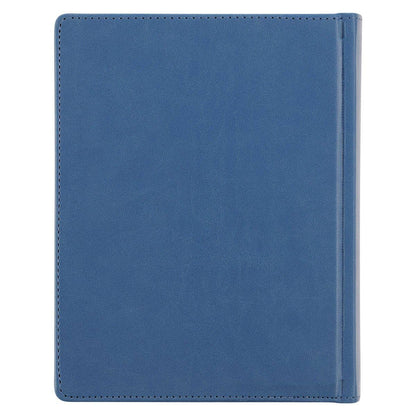 KJV Note-taking Bible Faux Leather HC, Blue Floral Printed