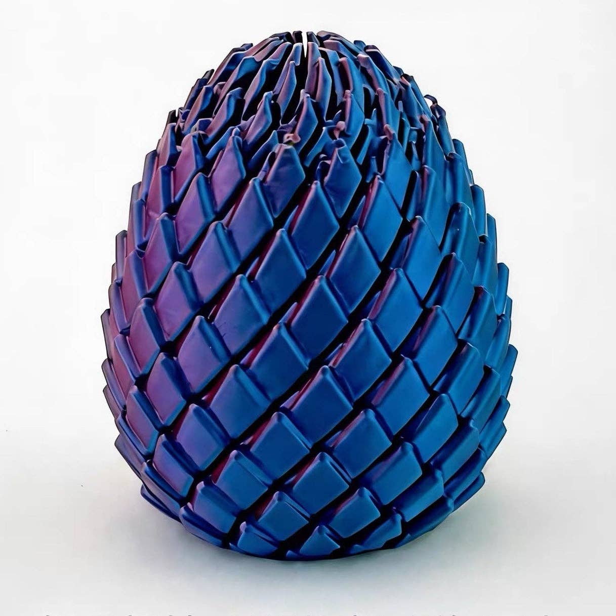 3D Printed Dragon Egg Twisty Fidget Toy Stress-Relief Toy: Aurora Red & Blue