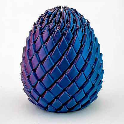 3D Printed Dragon Egg Twisty Fidget Toy Stress-Relief Toy: Aurora Red & Blue