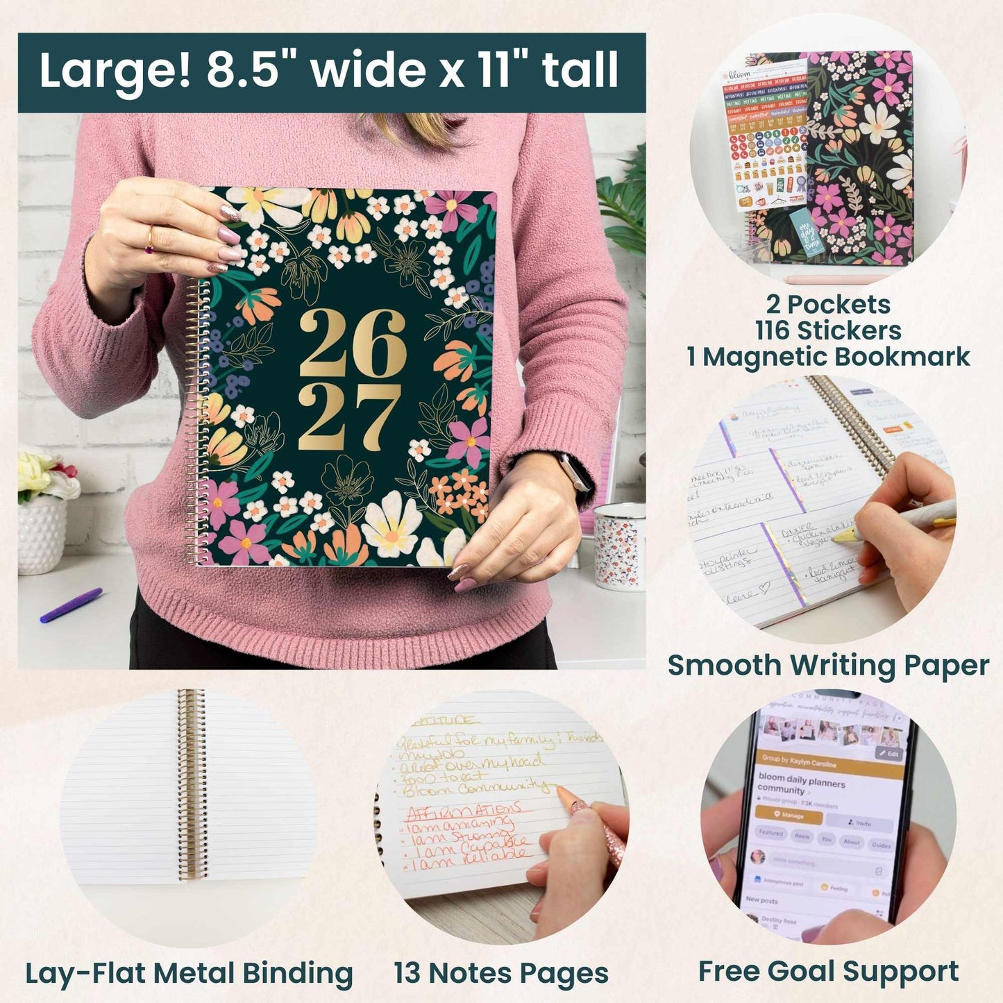 2026-27 Soft Cover Academic Planner, 8.5x11 Size: Midnight Sky