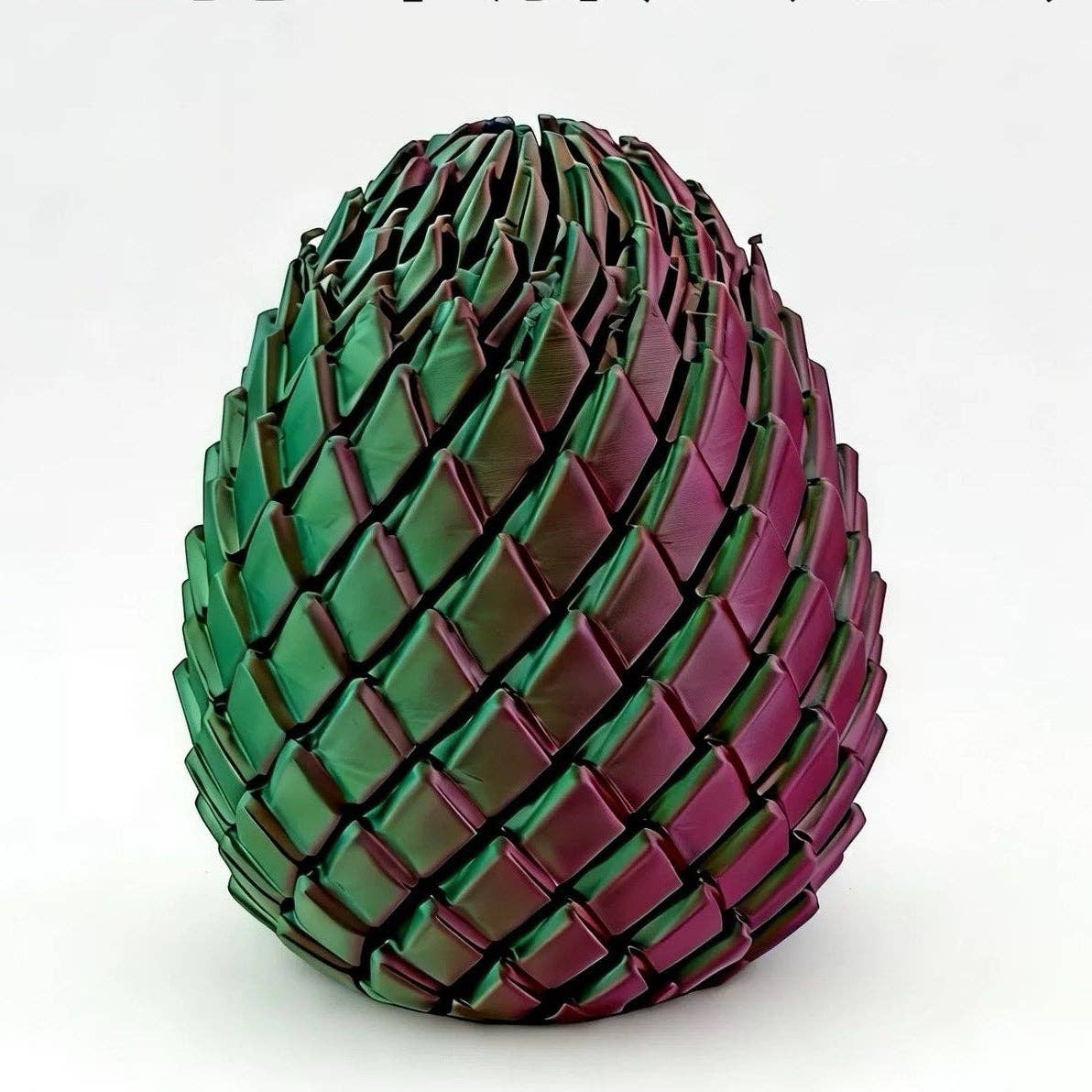 3D Printed Dragon Egg Twisty Fidget Toy Stress-Relief Toy: Aurora Red & Blue
