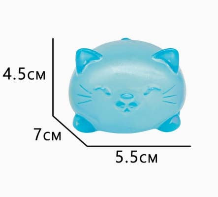 Gummy bear cute cat  Squishy fidget Toy Stress Relief Toy: Bunny / Blue