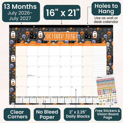 2026-27 Academic Desk & Wall Calendar - 21" x 16": Seasonal