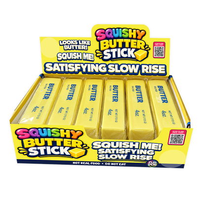 Fun Doh 6" Butter Stick Slow Rise Fidget Toy - 12/Display: Wholesale Price