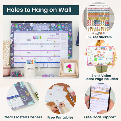 2026-27 Academic Desk & Wall Calendar - 21" x 16": Seasonal