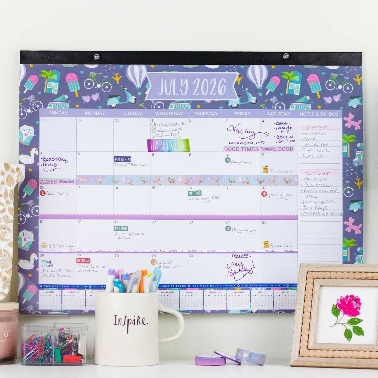 2026-27 Academic Desk & Wall Calendar - 21" x 16": Seasonal