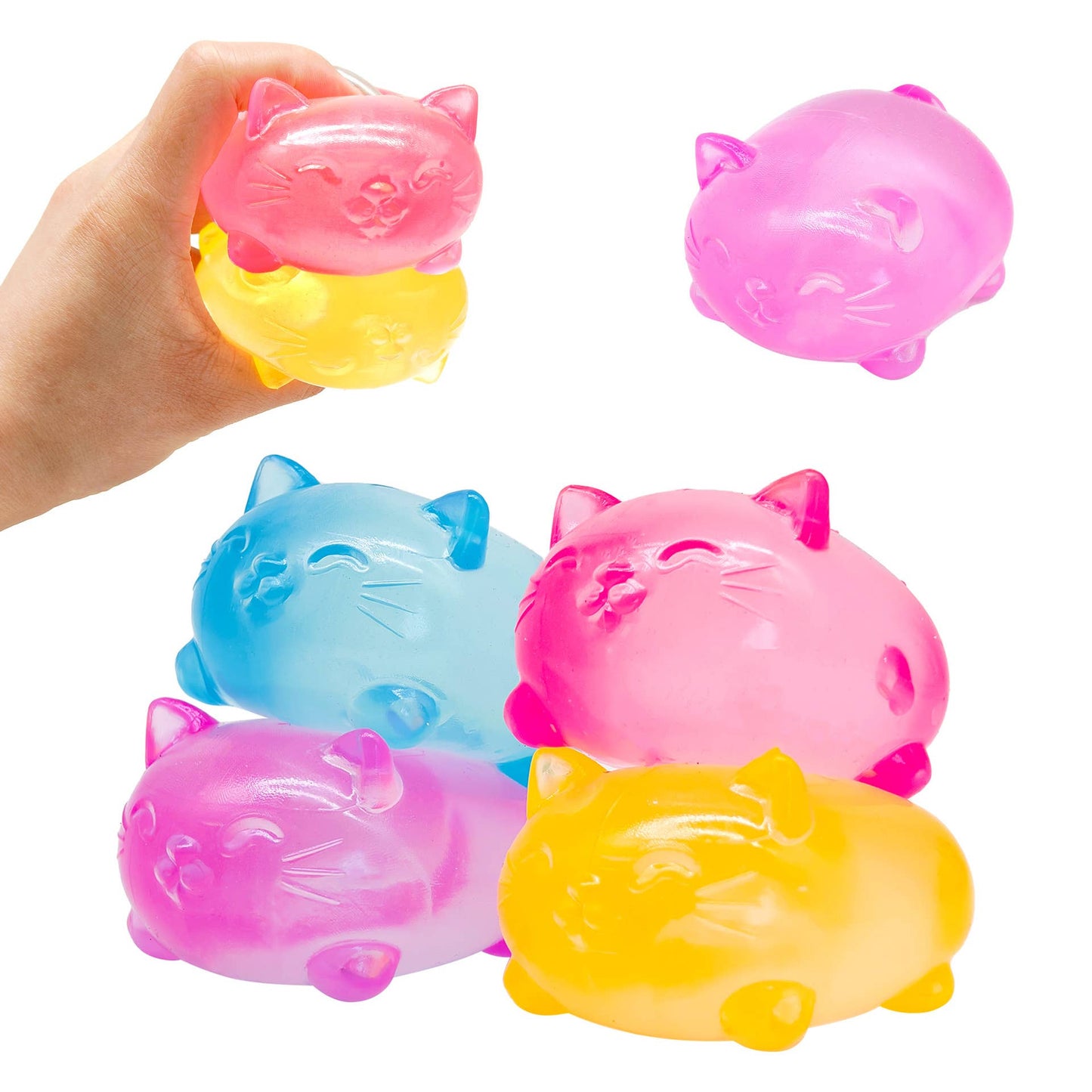 Gummy bear cute cat  Squishy fidget Toy Stress Relief Toy: Bunny / Blue