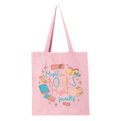 Might Be Books. Might Be Snacks Tote Bag: Natural