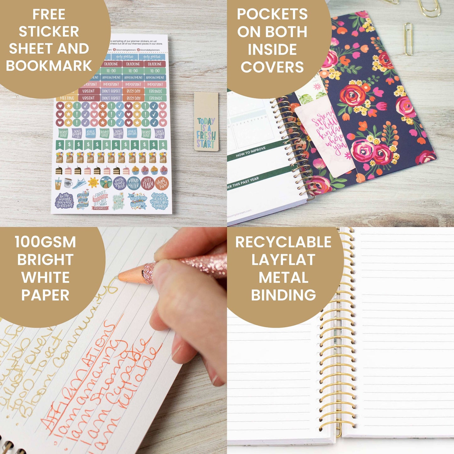 Undated Planner - 5" x 8" size: Be Kind