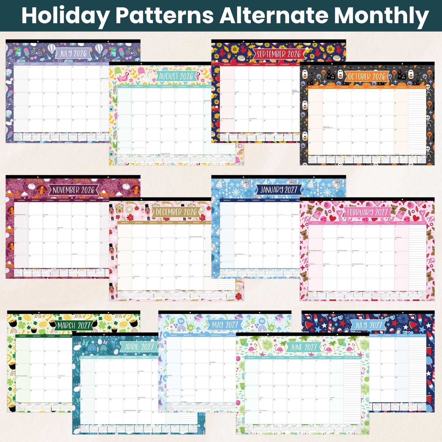 2026-27 Academic Desk & Wall Calendar - 21" x 16": Seasonal