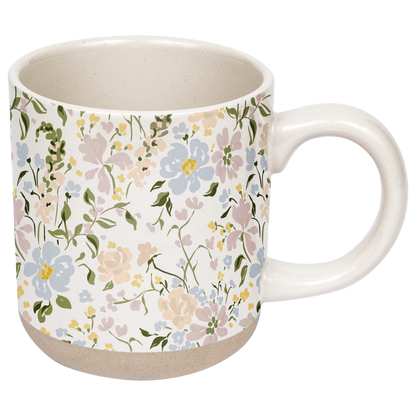 Floral Stoneware Coffee Mug - Spring Decor & Gifts