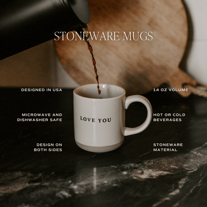 Brown Leaves Stoneware Coffee Mug - Fall Decor & Gifts