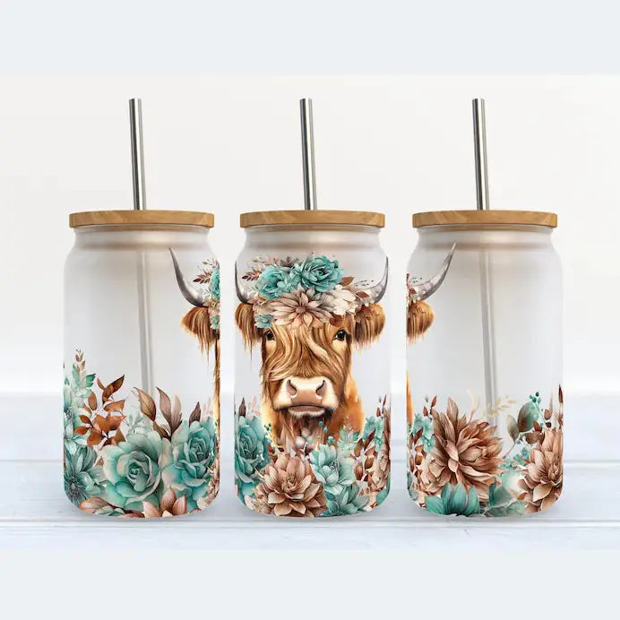 Highland Cows-Glass Tumbler