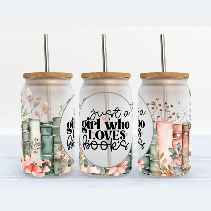 Just A Girl Who Loves Books-Glass Tumbler