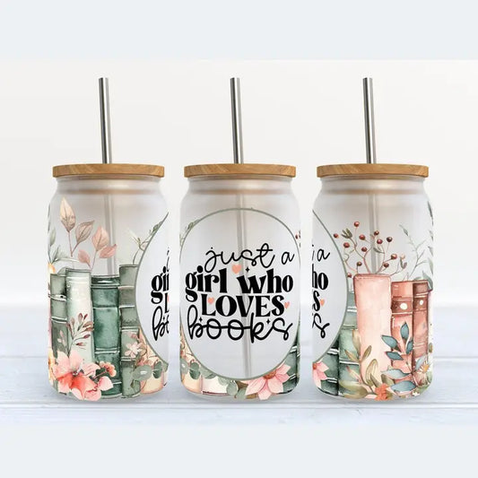 Just A Girl Who Loves Books-Glass Tumbler