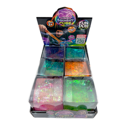Fun Doh JUMBO Squishy Cube | Viral Assortment - 6/Display: Wholesale Price