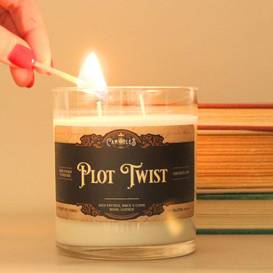 Plot Twist | Bookish Merch Candle | Birchwood & Papery Musk