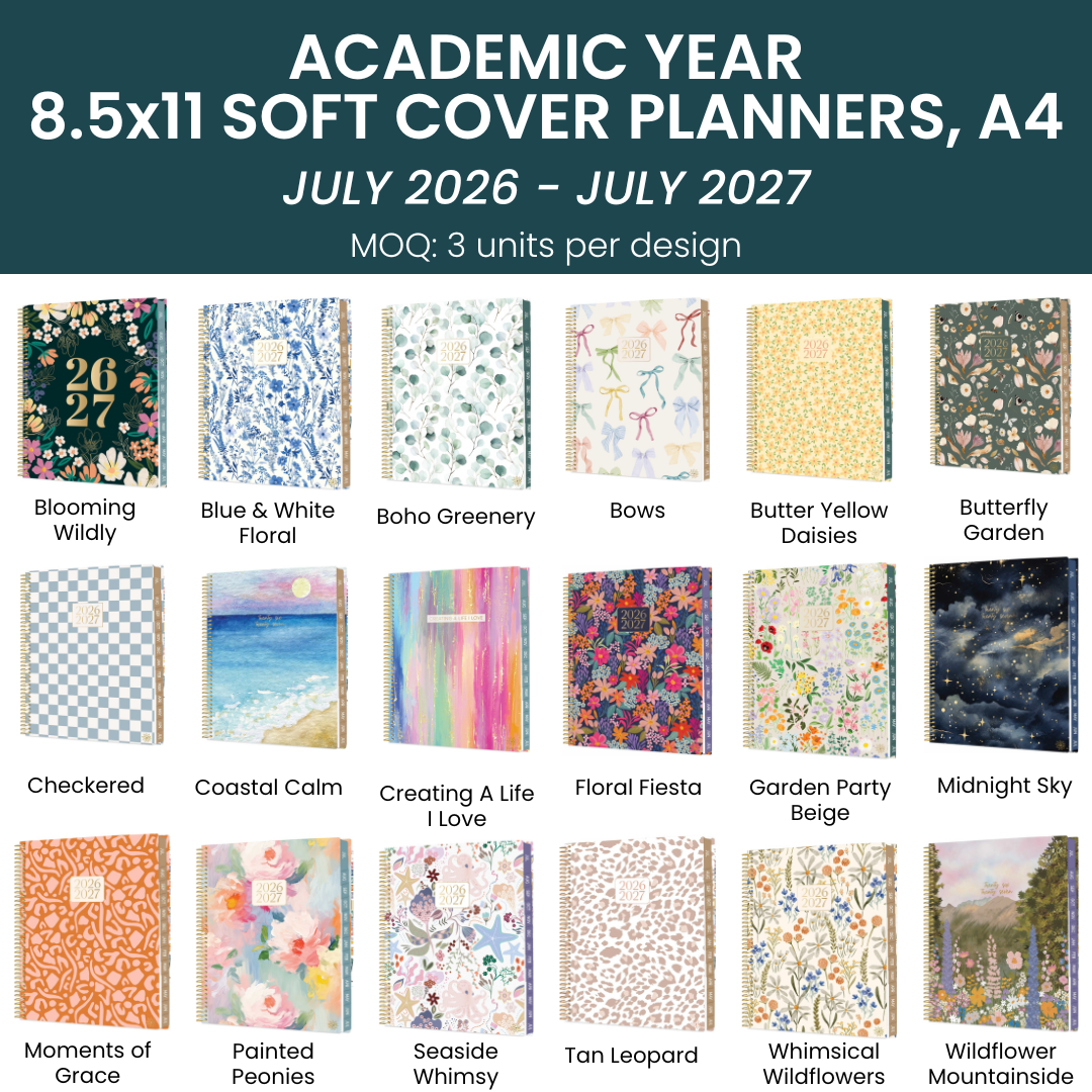 2026-27 Soft Cover Academic Planner, 8.5x11 Size: Coastal Calm