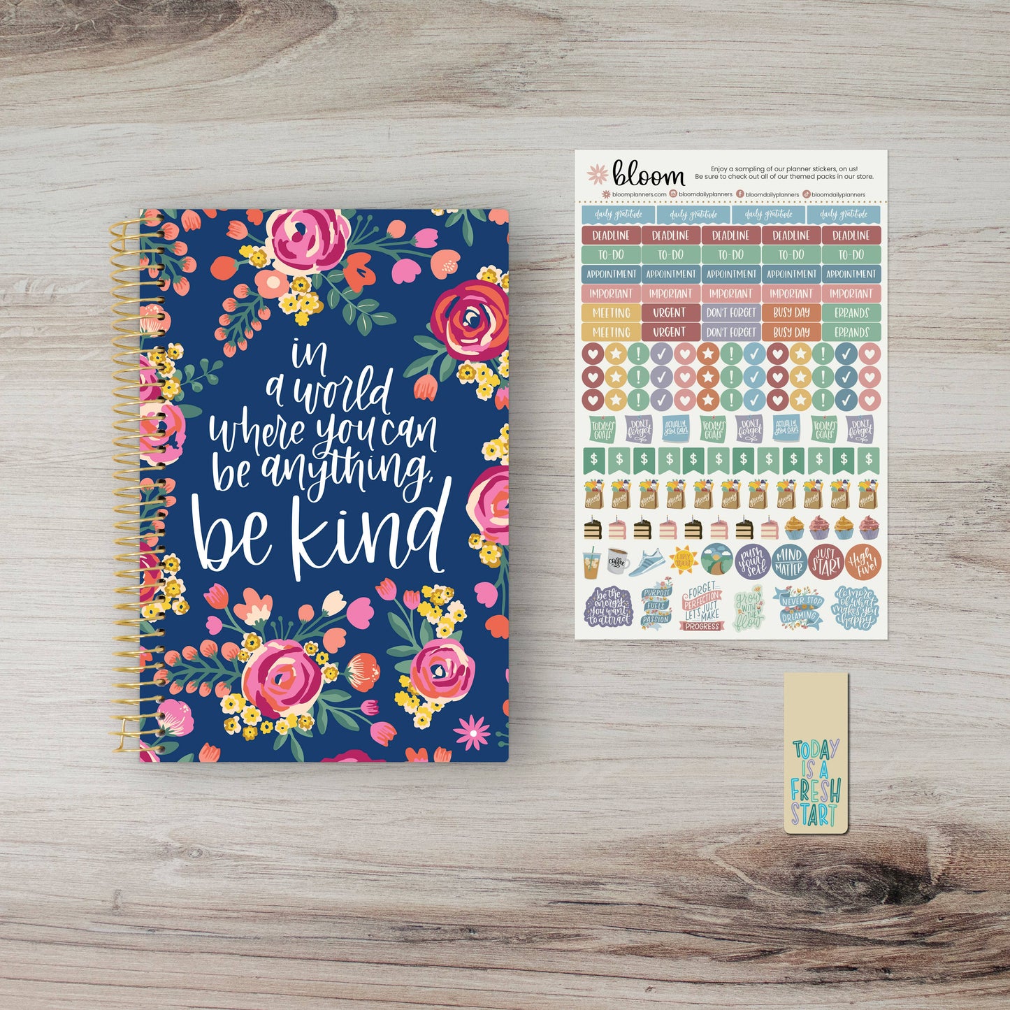 Undated Planner - 5" x 8" size: Be Kind