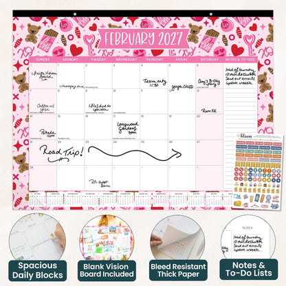 2026-27 Academic Desk & Wall Calendar - 21" x 16": Seasonal