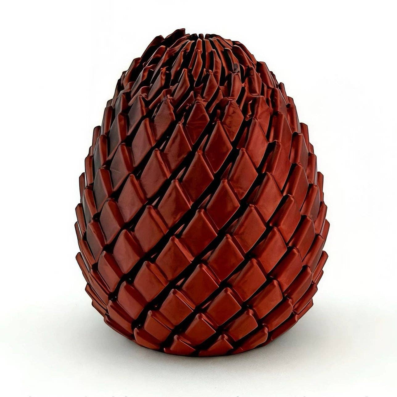 3D Printed Dragon Egg Twisty Fidget Toy Stress-Relief Toy: Aurora Red & Blue