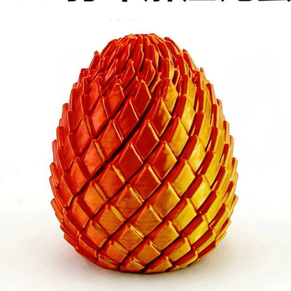 3D Printed Dragon Egg Twisty Fidget Toy Stress-Relief Toy: Aurora Red & Blue