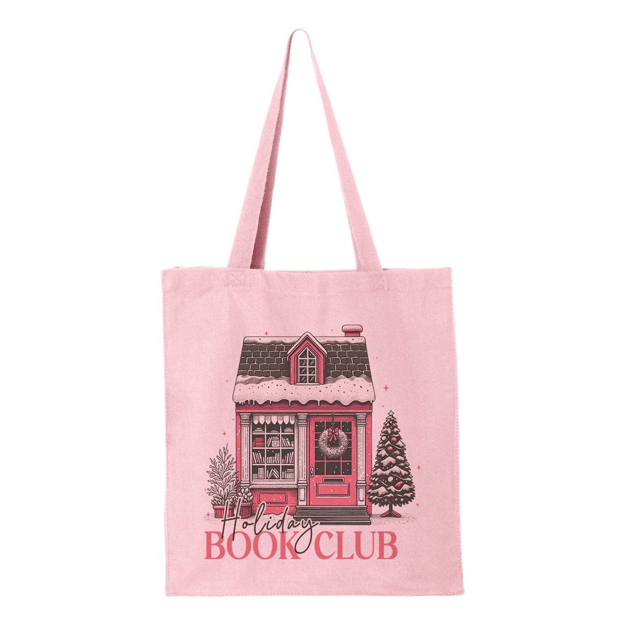 Holiday Book Club Tote Bag: Natural