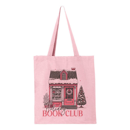 Holiday Book Club Tote Bag: Natural