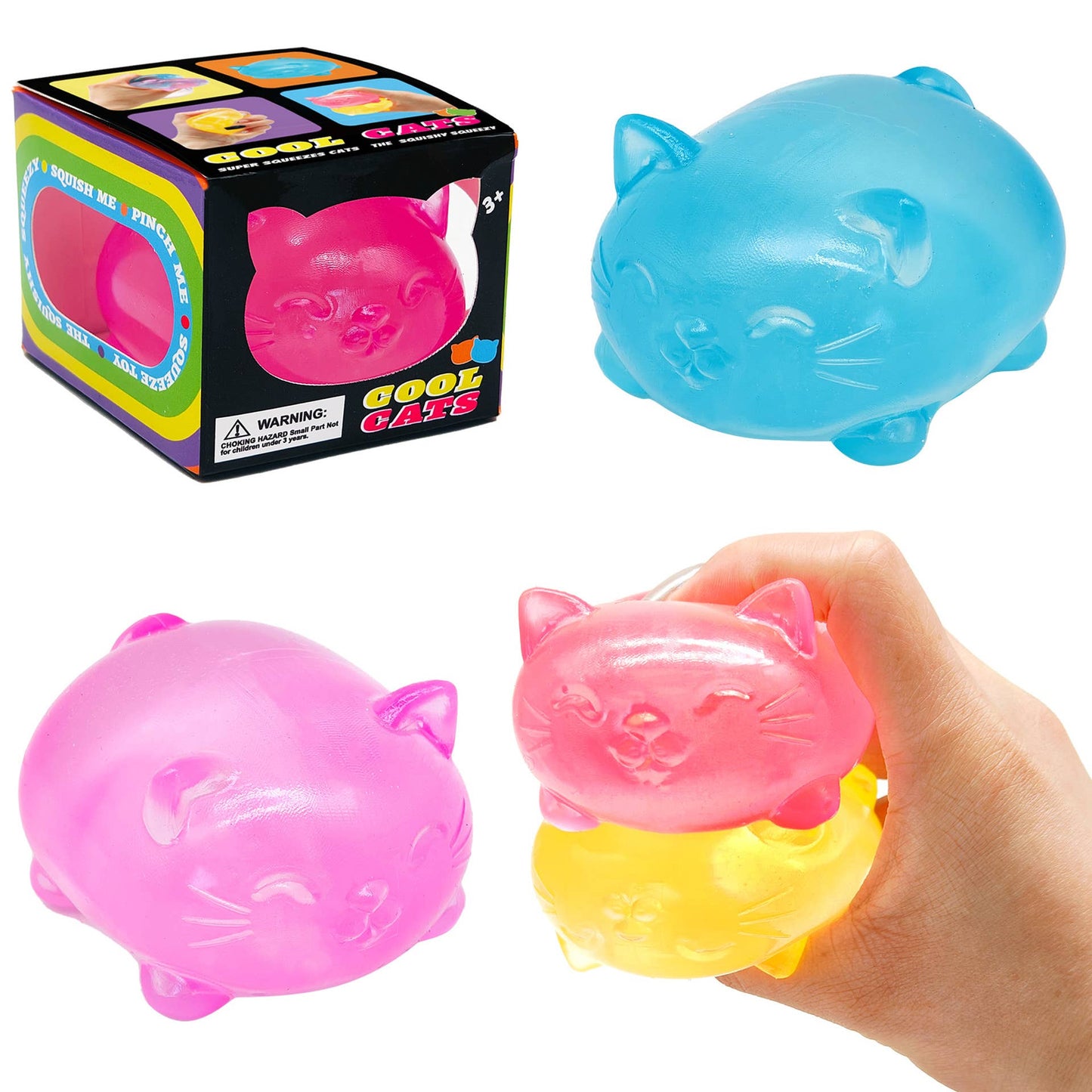 Gummy bear cute cat  Squishy fidget Toy Stress Relief Toy: Bunny / Blue