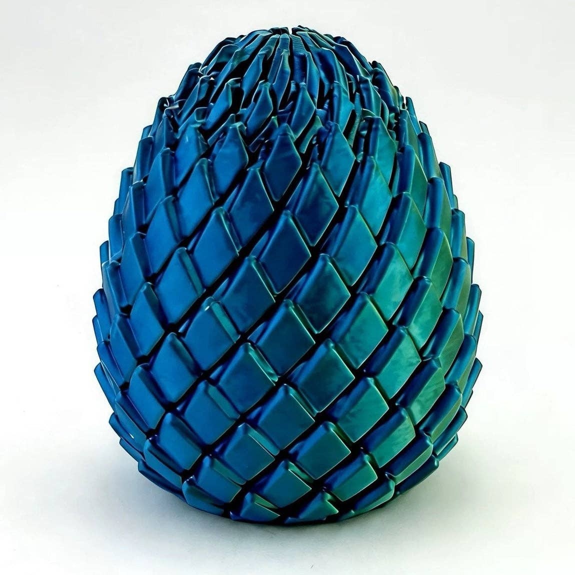 3D Printed Dragon Egg Twisty Fidget Toy Stress-Relief Toy: Aurora Red & Blue