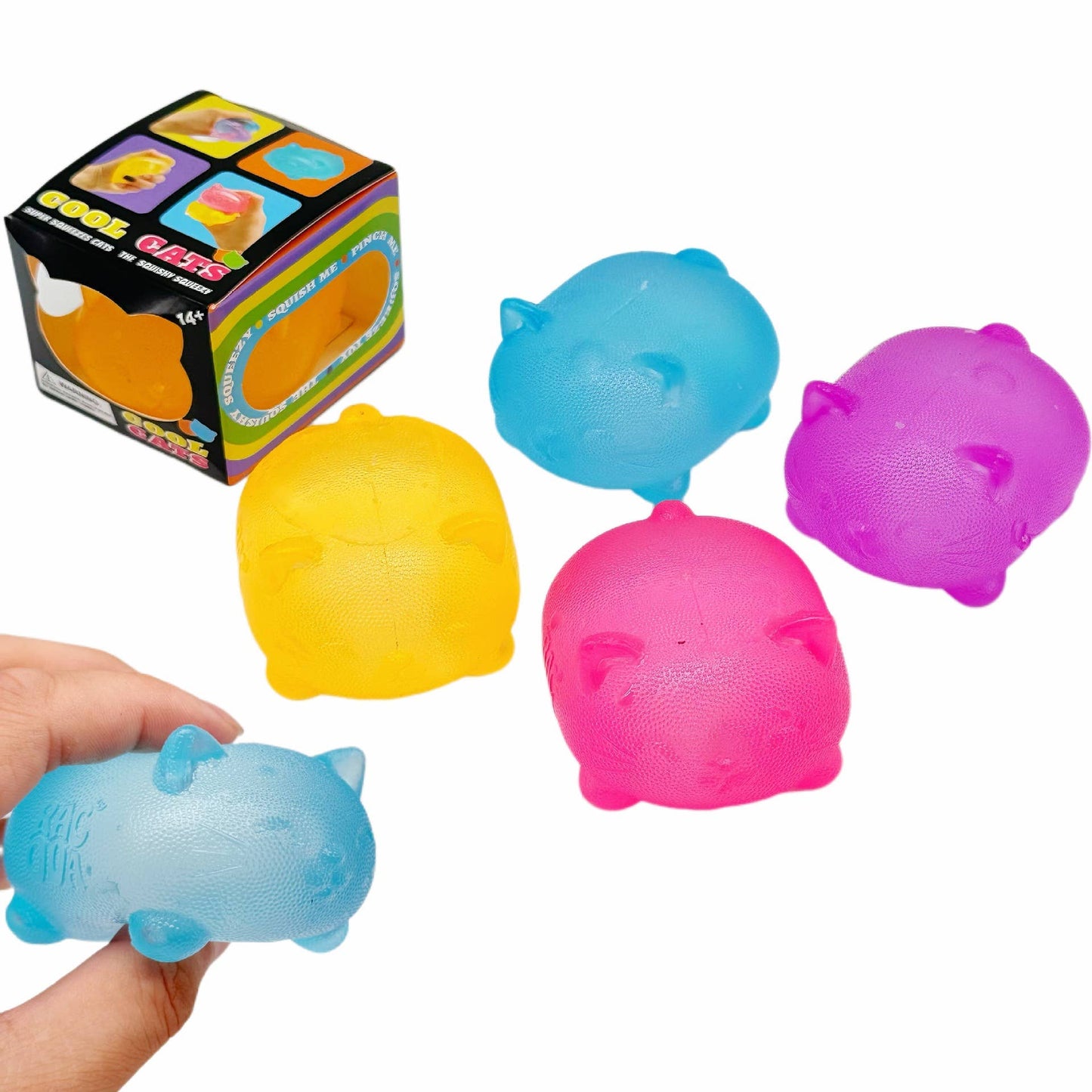 Gummy bear cute cat  Squishy fidget Toy Stress Relief Toy: Bunny / Blue