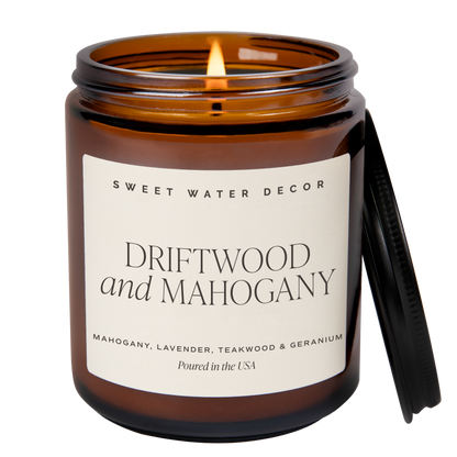 Driftwood and Mahogany 9 oz Soy Candle - Home Decor & Gifts